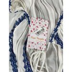 Free People NWT  Ivory Embroidered‎ Floral Wild Horses Mini Dress Peasant Boho S Photo 3