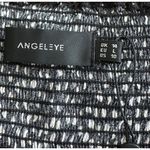 Black & White Polka Dot Long Sleeve Midi Peasant Dress Square Neck Ruched Size L Size L Photo 4