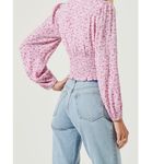 ASTR  The Label Pink Fuchsia Floral XL Peplum Blouse Photo 1