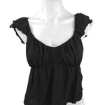 Abercrombie & Fitch Black Ruffle Sleeveless Babydoll Smocked Blouse Top Size XS Photo 0