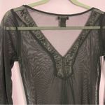 Vintage Gadzooks Size M Black Mesh Beaded Blouse Witchy Whimsigoth Grunge Size M Photo 7