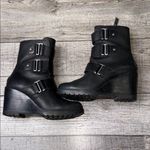 Sorel After Hours Black Buckle Wedge Boots Photo 5