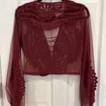 Forever 21 Lace Up Mesh Long Sleeve Photo 1