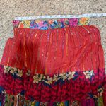 Vintage Lotus Tiered Ribbon Maxi Skirt Floral Boho Festival Peasant Patchwork Pink Size L Photo 6