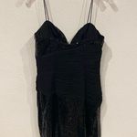 NWT Basix II Black Sequin Pleated Mini Dress Size 2 Photo 2