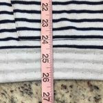 Talbots  Womens Stripe Full Zip Drawstring Long Sleeve Hoodie Black White Size 2X Photo 5