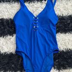 Tahari  Royal Blue Women’s One-Piece Lace Front Swimsuit, Large Photo 0