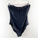 J.Crew  Notched Wire Cutout Strapless One Piece Swimsuit Black 14 Photo 1