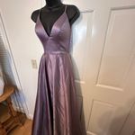 La Femme  Lavender/Gray  Spaghetti Strap V Neck Dress Size 4 NWT Photo 11