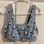MeUndies New UltraModal Feel Free Square Neck Bralette Do Not Disturb Panda XL Blue Photo 1