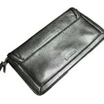 Dana Buchman  wristlet large faux leather silver handbag cluch Photo 0