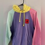 Teddy Fresh  Hoodie Sweatshirt Pastel Color Block Purple Yellow Pink Unisex S M Photo 3