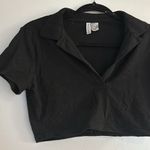 H&M MOVING SALE Black Collared Crop Top Photo 3