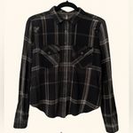 Free People  Black‎ and Gray Plaid Shirt Photo 0