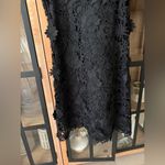 Tuckernuck  Guipure Lace Blythe Dress bow mini sleeveless black tie ruffle neck Photo 5