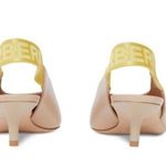 Burberry NEW  Slingback Logo Pumps Low Heel Shoes, Beige Nude, Size EU 37.5 Photo 4