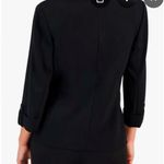 Anne Klein Single Button 3/4 Sleeve Black Stretch Blazer. Size Small. Photo 1