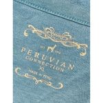 Peruvian Connection  Blue Scoop Neck 3/4 Sleeve Tee Size XL EUC!!! Photo 2