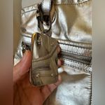 B. Makowsky Gold Metallic Leather Shoulder Bag Silver Photo 4