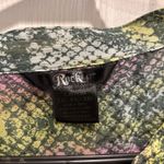 Wrangler Rock 47 Shirt Womens XXL Snake Print Green Purple Button Roll Tab Bling Photo 2