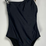 Kona Sol  Black One Shoulder Tie Swimsuit One Piece Medium Coverage Size S Photo 0