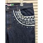 Carrera Jeans 700 Dark Wash Denim Bermuda Shorts Mid Rise Size 40 Hand Painted Photo 1