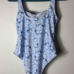 SheIn NWT Floral Blue and White One Piece Swimsuit Size Large Photo 4