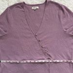 Madewell Dress Cross-Front Button Short Sleeve Mini Textured Purple 2X Photo 11
