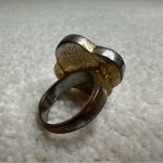 Elegant Gold and White Clover Ring Photo 2