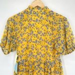 CeCe Yellow Flowy Floral Print Babydoll Dress Photo 9