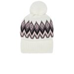 Hat Attack Fair Isle Beanie in Ivory Pink New Womens Winter Hat White Photo 1