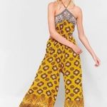 Free People Maribelle Wide Leg Mustard Bohemian Jumpsuit Photo 0