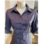 Cotton Express NWOT Mint  Missy stretch button up blouse. Sz S Photo 1