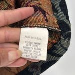 True Grit Vintage  mandarin floral tapestry faux fur collar jacket size L western Photo 4