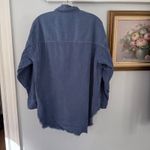 Aerie Offline  Corduroy Quarter Zip Distressed  Shirt Small Blue Oversized Photo 1