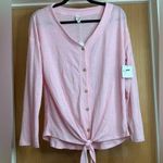 Arizona Jeans Arizona Jean Company Pink Button-Down Tie Front Top. Size-2XL Photo 0