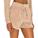 DONNI. Terry Henley Boxer Drawstring “Latte” Tan Brown Shorts Size Small Photo 13