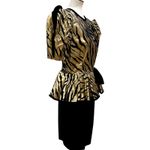 Vintage Cocktail Dress Medium 80s Formal Holiday Party Dress Special Velvet RARE Black Photo 2