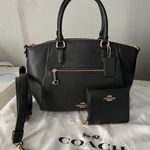 Coach Elise Black Leather Satchel and matching Wallet Set Photo 0