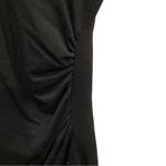 White House | Black Market WHBM Black High Mock Neck Blouse Short-sleeved Shirt Top Gold Stud accents XXS Photo 3