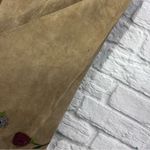 Rare Vintage Joseph Atelier Walker XS Brown Suede Pencil Skirt beaded flowers Photo 10