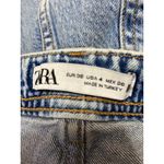 ZARA  Blue Distressed Raw Frayed Hem High Rise Bootcut Flare Denim Jeans Pants 4 Photo 3