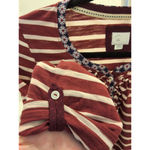 Anthropologie Maeve Style Women's Small Striped Ruffle Trim Long Sleeve Photo 4