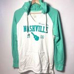 Fruit of the Loom Nashville Hoodie Womens Medium Green Music City Tennessee Sweatshirt Souvenir Photo 0