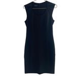 Emporio Armani Sz 4 Italian Sheath Dress Black Gathered Front Old Money Preppy Photo 8