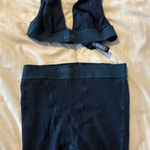 SKIMS  Navy Cotton Rib bra and boxer set Photo 0