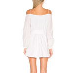 superdown  White Off Shoulder Milkmaid Dress MEDIUM Belted Mini Revolve $74 NEW Photo 2