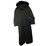 Vintage 90s DONNYBROOK Womens Full Length Wool Hooded Coat Rabbit Fur Trim Hood Black Size undefined Photo 2