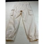 MONROW Cream Beige Cargo Pants Size S Womens Casual Joggers Cotton Blend Tan Photo 4