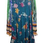 FATE. Dress Women M Mixed Print Slip Lined Problem Solved Teal Blue Floral Dress Photo 0